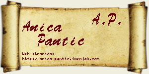 Anica Pantić vizit kartica